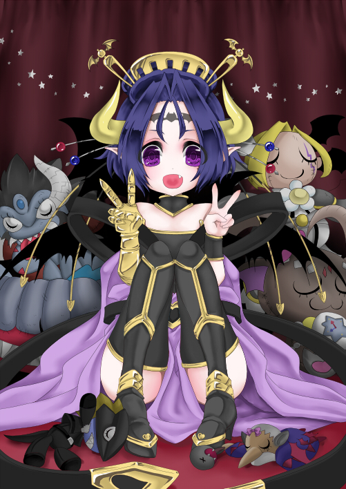 beelzebumon, lilithmon, lucemon falldown mode, belphemon, leviamon, and 2 more (digimon) drawn by ygm