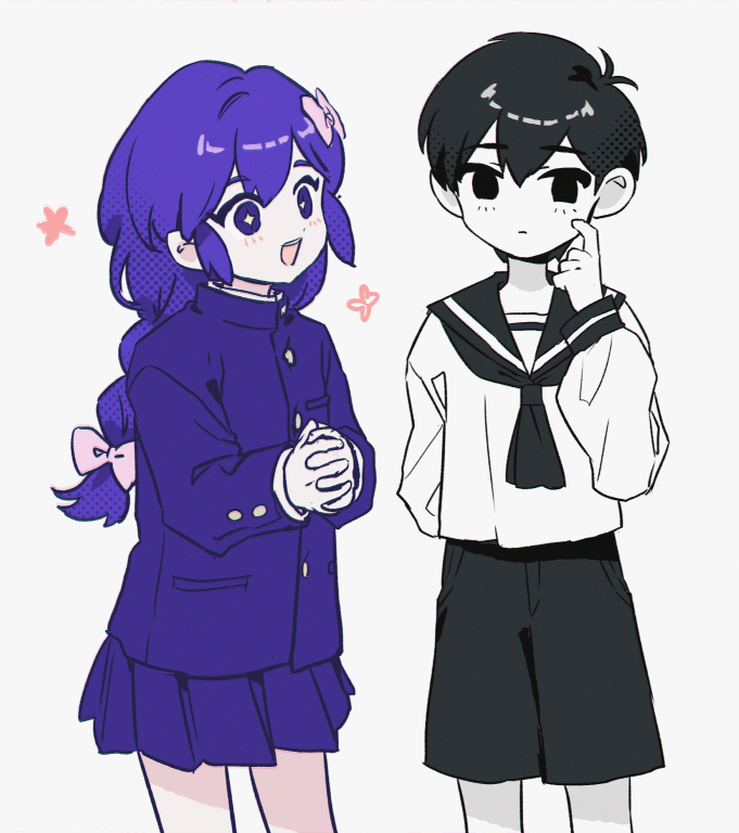 omori and aubrey (omori) drawn by shionty