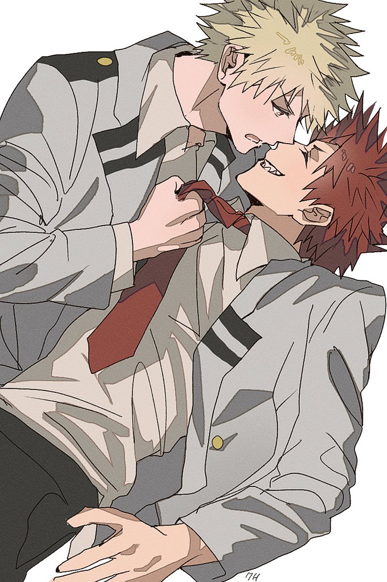 bakugou katsuki and kirishima eijiro (boku no hero academia) drawn by depisx