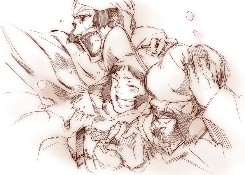 miyuki, kon satoshi, hana, and gin (tokyo godfathers) drawn by komori_uta_(festa)