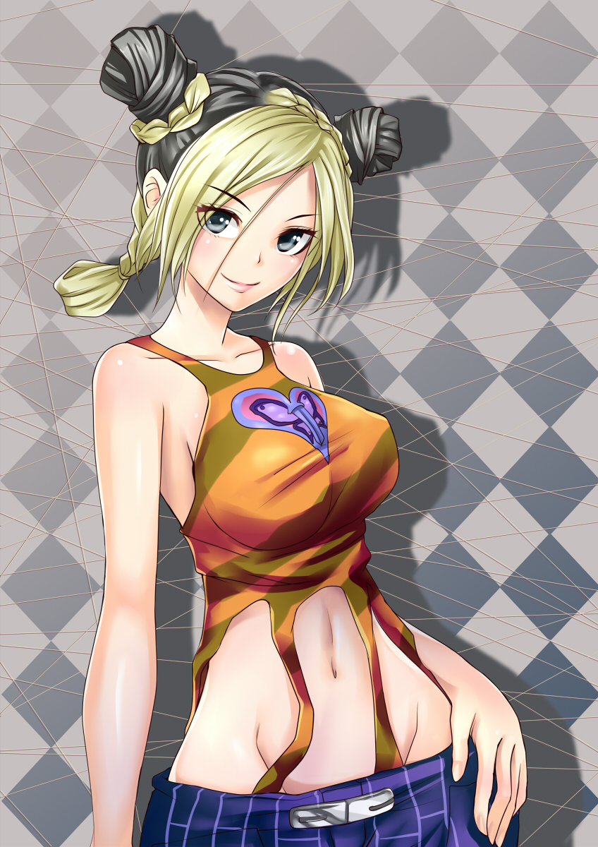 kujo jolyne (jojo no kimyou na bouken and 1 more) drawn by giniro_no_yatsu
