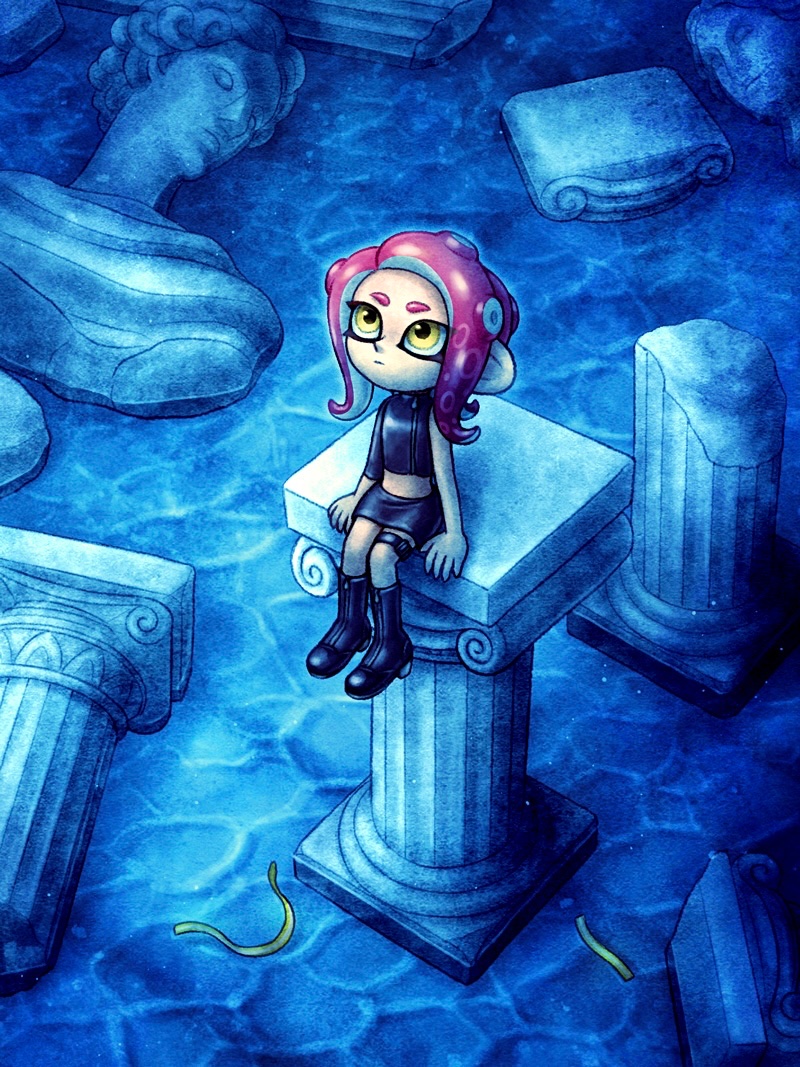 agent 8 (splatoon and 2 more) drawn by mustard_pudding