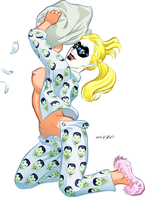 harley quinn and joker (dc comics and 1 more) drawn by catthouse_studios and miravi