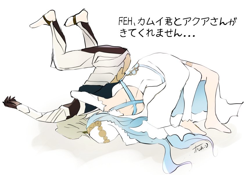 azura and male corrin (fire emblem and 1 more) drawn by atoatto