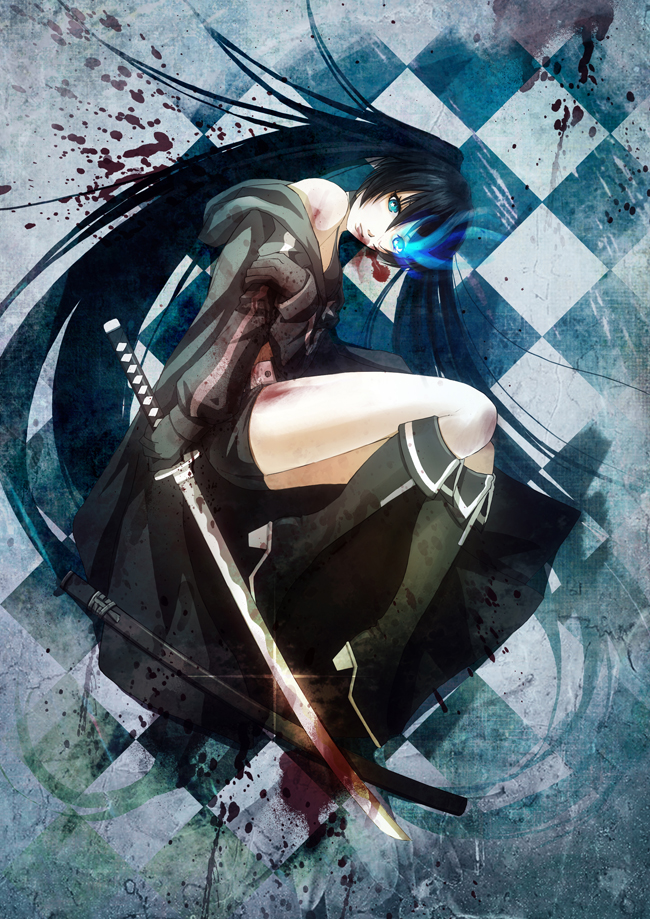 black rock shooter (black rock shooter) drawn by saya0528