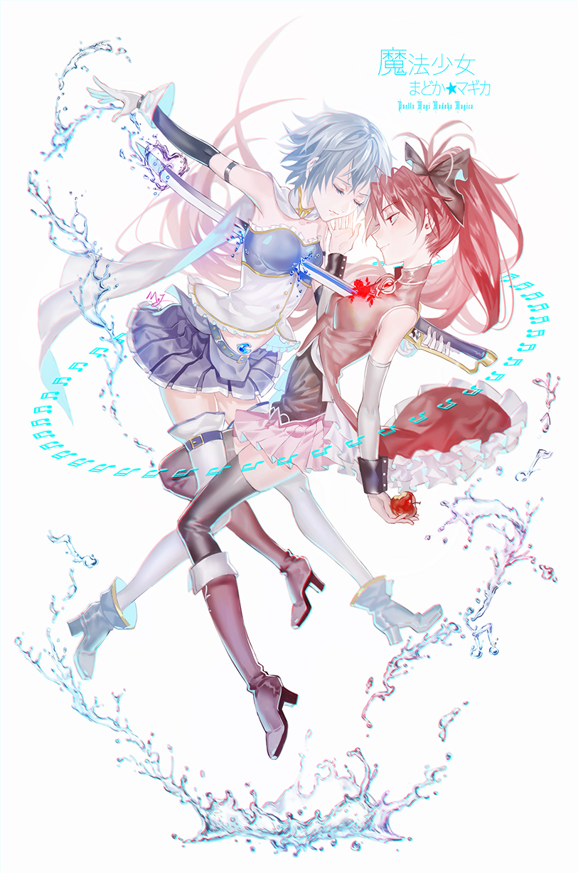 miki sayaka and sakura kyoko (mahou shoujo madoka magica) drawn by majiang
