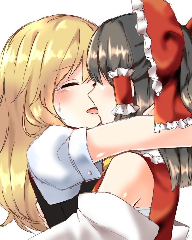 hakurei reimu and kirisame marisa (touhou) drawn by yururi_nano