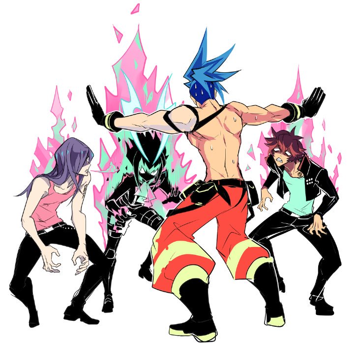 lio fotia, galo thymos, gueira, and meis (promare and 1 more) drawn by manbou_no_ane