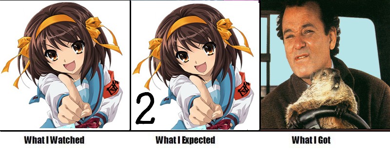 suzumiya haruhi and bill murray (suzumiya haruhi no yuuutsu and 1 more)
