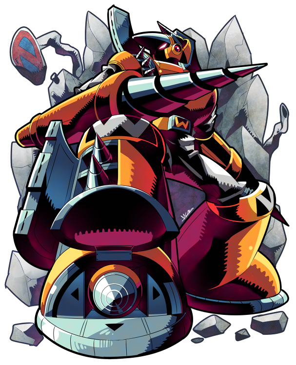 crash man (mega man and 2 more) drawn by mcnr