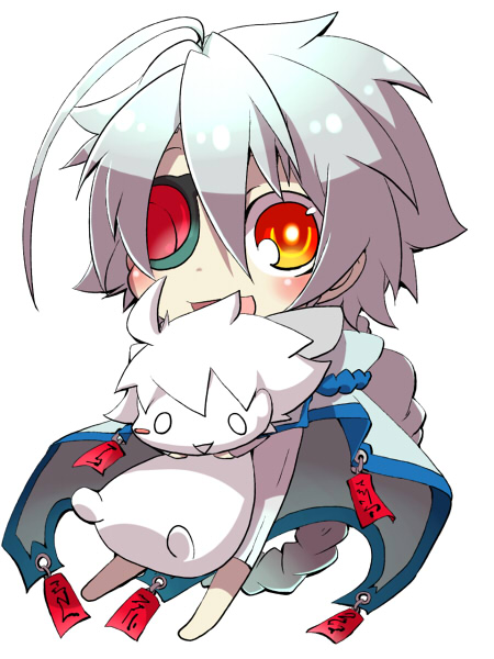 ragna the bloodedge and nu-13 (blazblue) drawn by kuro_yuzu