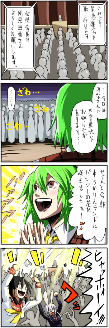 hakurei reimu, reisen udongein inaba, and kazami yuuka (touhou) drawn by pageratta
