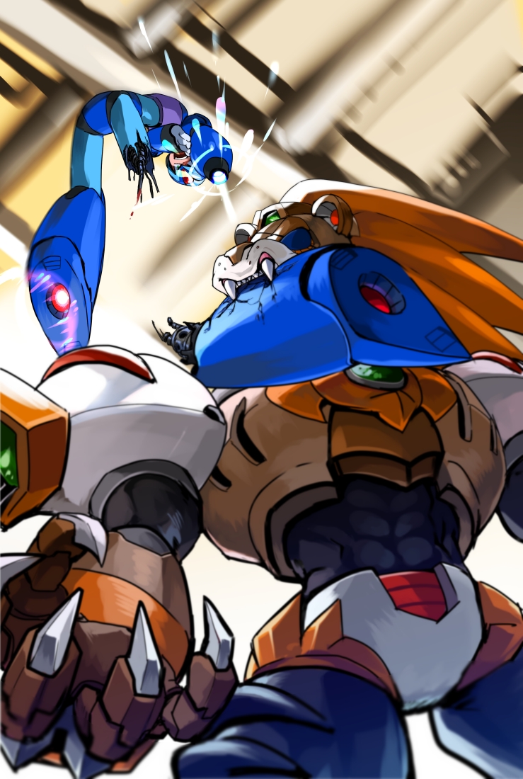 x and slash beast (mega man and 2 more) drawn by yuriyuri_(ccc)