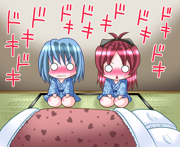 miki sayaka and sakura kyoko (mahou shoujo madoka magica) drawn by sugitani_kouji