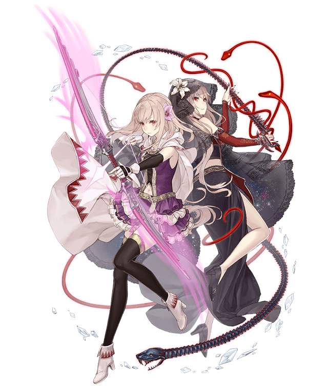 fina and majin fina (final fantasy and 2 more) drawn by ji_no