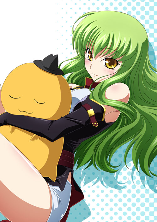 c.c. and cheese-kun (code geass and 1 more) drawn by izumi_mahiru