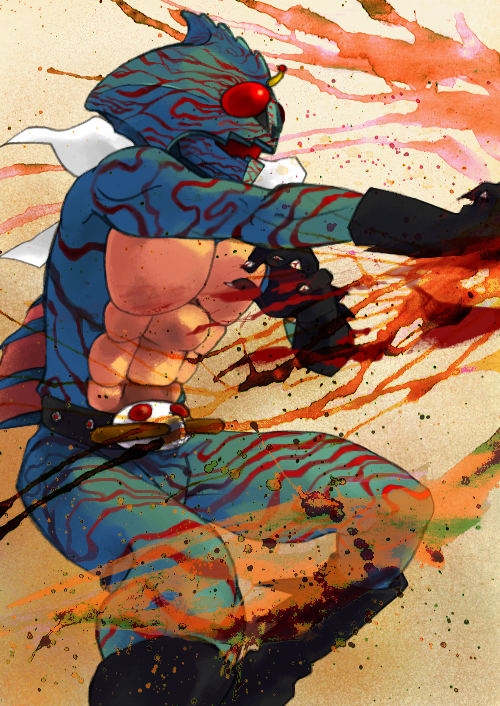 kamen rider amazon (kamen rider and 1 more) drawn by anonymous_a