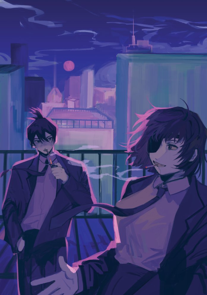 hayakawa aki and himeno (chainsaw man) drawn by mlkinis