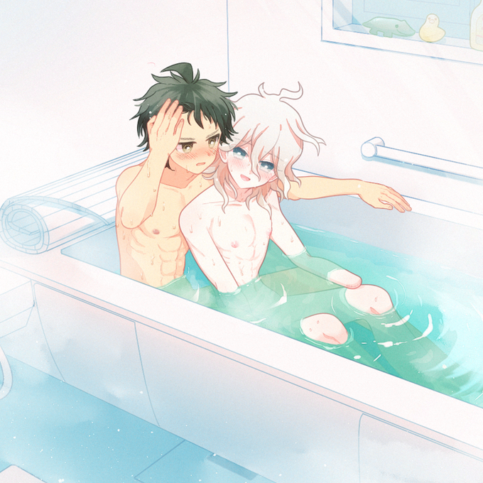 komaeda nagito and hinata hajime (danganronpa and 1 more) drawn by koikeya_(keroro7)