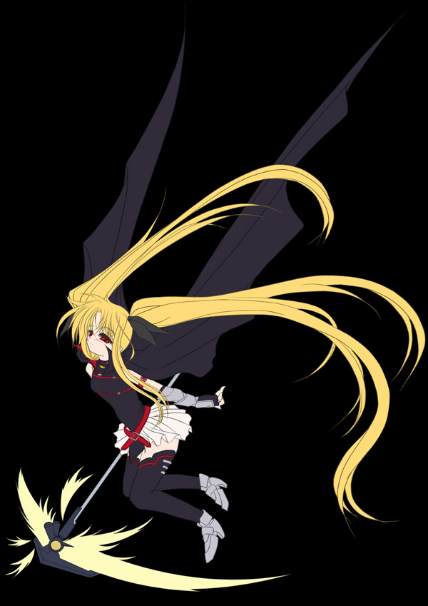fate testarossa and bardiche (lyrical nanoha and 2 more) drawn by frapowa