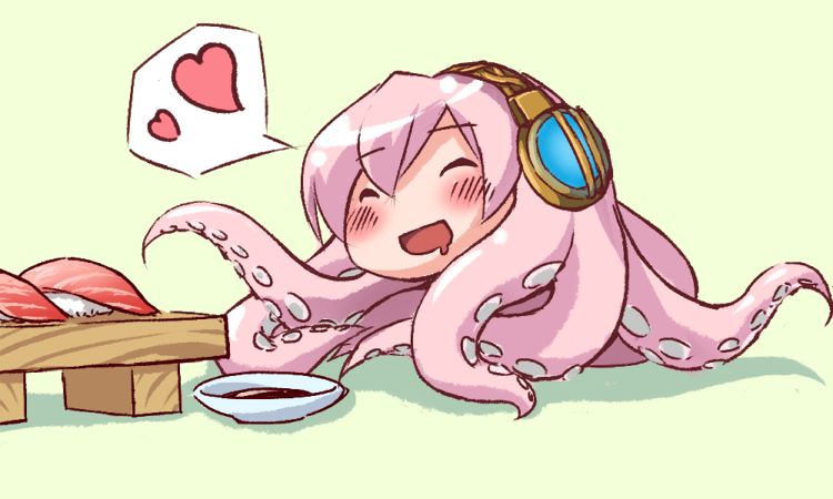 megurine luka and takoluka (vocaloid) drawn by hakkaku_shikimi