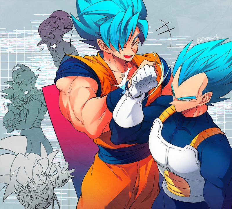 son goku, vegeta, son goten, zamasu, and fu (dragon ball and 1 more) drawn by ommmyoh