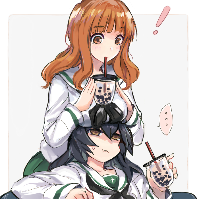 takebe saori and reizei mako (girls und panzer) drawn by yuuyu_(777)
