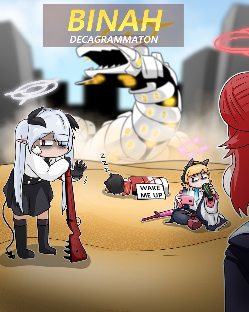 momoi, iori, tsubaki, maki, and binah (blue archive) drawn by c/h
