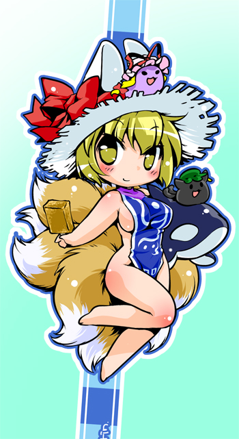 yakumo yukari, yakumo ran, and chen (touhou) drawn by ikuta_takanon
