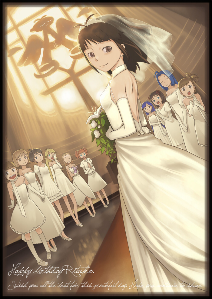 hoshii miki, kisaragi chihaya, amami haruka, kikuchi makoto, minase iori, and 6 more (idolmaster) drawn by inu_(aerodog)