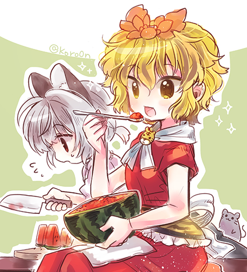 nazrin and toramaru shou (touhou) drawn by biyon