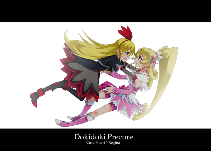 aida mana, cure heart, and regina (precure and 1 more) drawn by nakaya_106