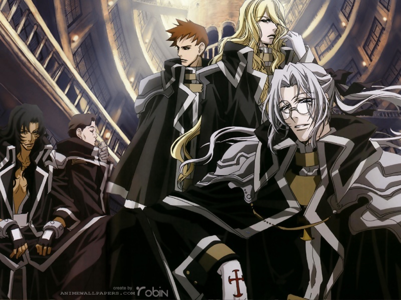 abel nightroad, tres iqus, leon garcia de asturias, hugue de watteau, and william walter wordsworth (trinity blood) drawn by nakajima_atsuko