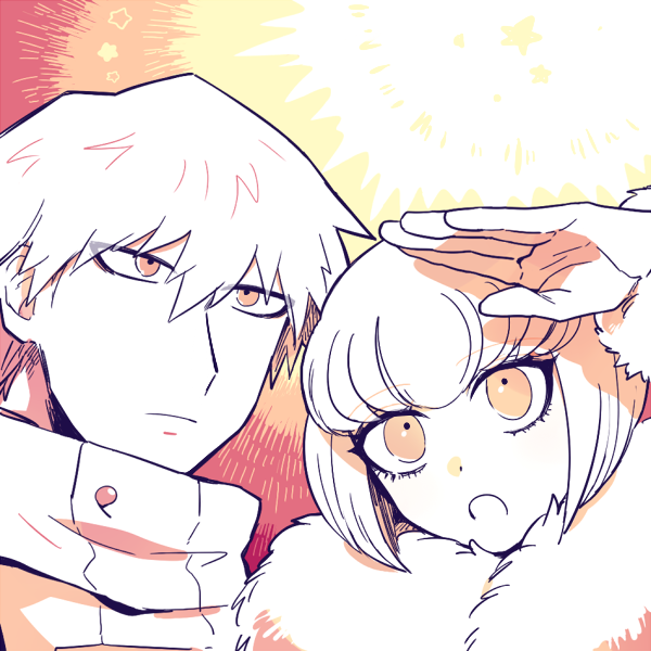 ando ruruka and izayoi sounosuke (danganronpa and 1 more) drawn by shimada_(dmisx)