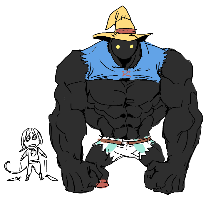 zidane tribal, black mage, and vivi ornitier (final fantasy and 1 more) drawn by dede_(qwea_00000)