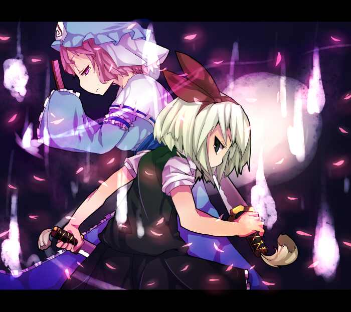 konpaku youmu and saigyouji yuyuko (touhou) drawn by kusada_souta