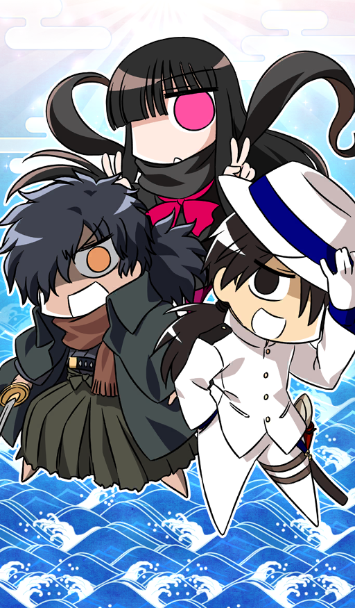okada izou, oryou, and sakamoto ryouma (fate and 1 more) drawn by keikenchi