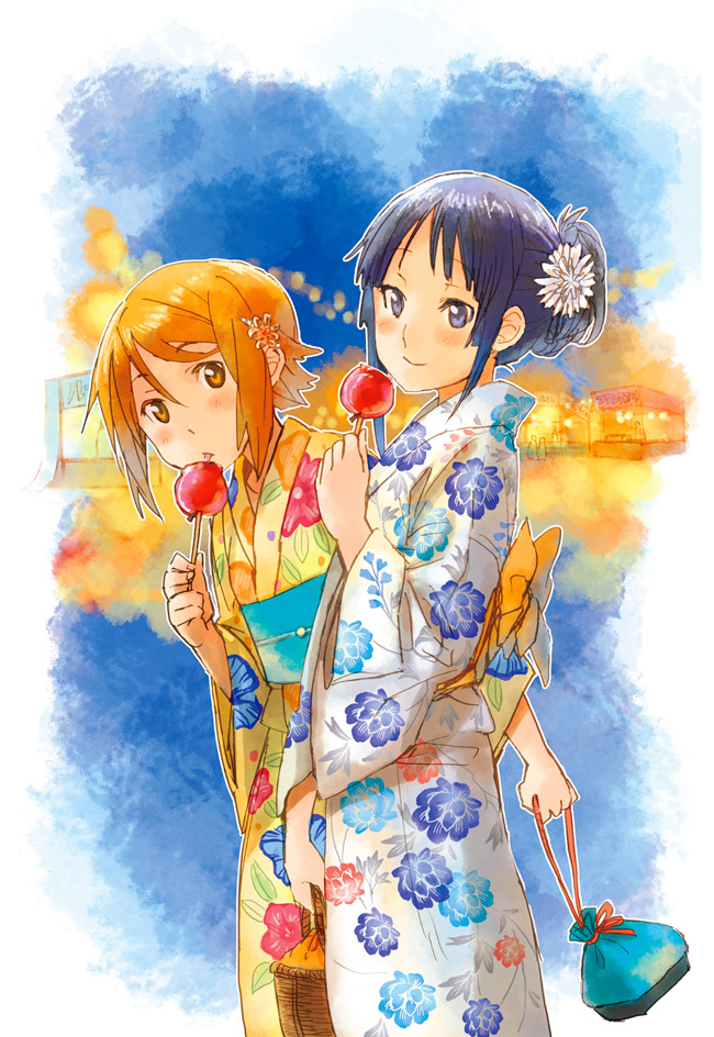 akiyama mio and tainaka ritsu (k-on!) drawn by fukutarou_(enji127)
