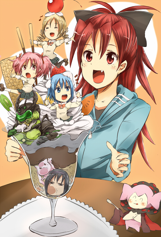 akemi homura, kaname madoka, miki sayaka, sakura kyoko, tomoe mami, and 3 more (mahou shoujo madoka magica and 2 more) drawn by eichi_(0903275)