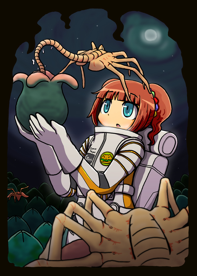 takatsuki yayoi, facehugger, and ovomorph (idolmaster and 1 more) drawn by yuutousei