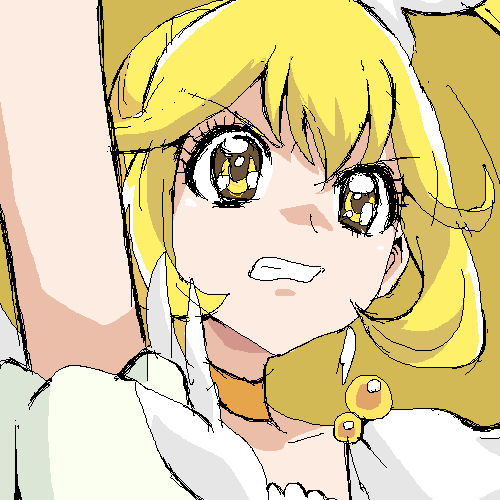 kise yayoi and cure peace (precure and 1 more) drawn by gaihan_umeboshi_mitchell