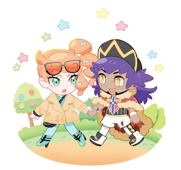 leon and sonia (pokemon and 1 more) drawn by dede_(qwea_00000)
