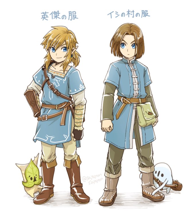 link, hero, and korok (the legend of zelda and 4 more) drawn by sayoyonsayoyo