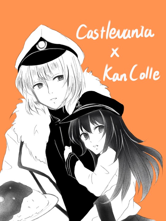 admiral, akatsuki, and soma cruz (kantai collection and 2 more) drawn by bf_25lan