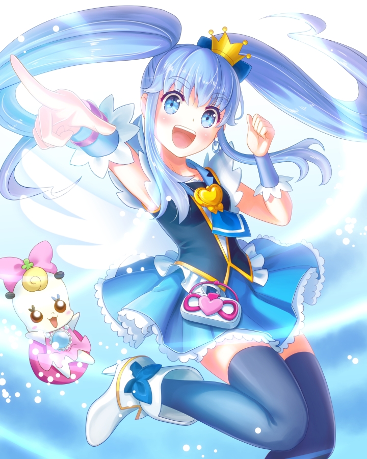 shirayuki hime, cure princess, and ribbon (precure and 1 more) drawn by endorin