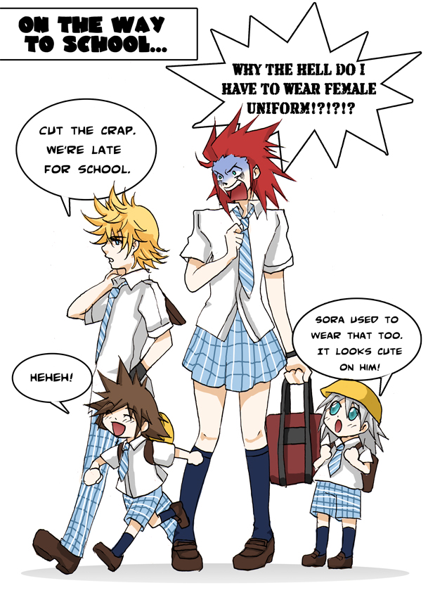 sora, roxas, riku, and axel (kingdom hearts and 1 more)