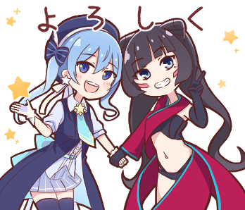hoshimachi suisei and azki (hololive) drawn by hot_kakigoori
