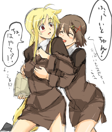 fate testarossa and yagami hayate (lyrical nanoha and 1 more)