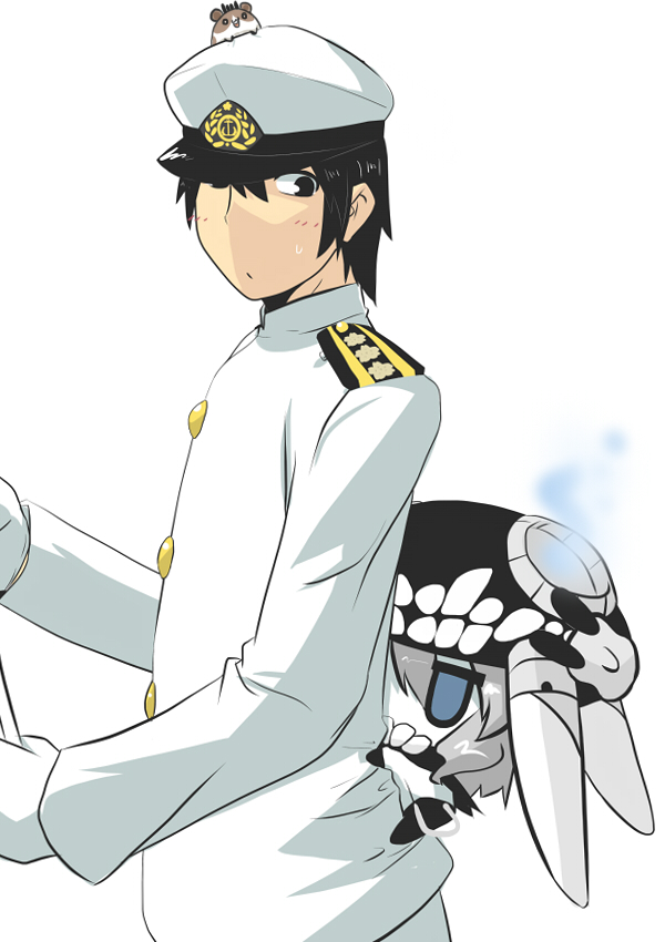 admiral, wo-class aircraft carrier, and yukikaze (kantai collection) drawn by goma_(gomasamune)