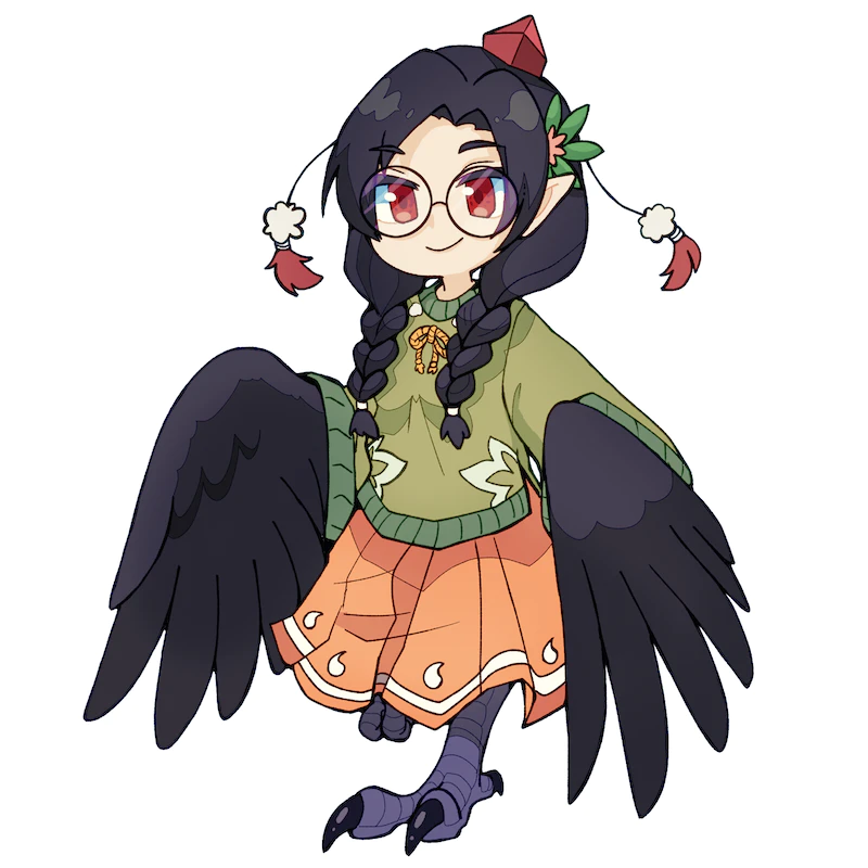 karasu tengu (monster girl encyclopedia) drawn by urotori